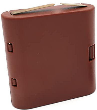 BELI-BECO 5430 & 63Sch im Set - Batteriebox für 3X AA Batterien mit Batteriekappe - 4,5 V mit 3 Einsteckmöglichkeiten für Krippenbeleuchtung oder Puppenhäuser - 8mm Abstand (Braun) (5430)