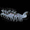 vidaXL Weihnachtsdekoration Rentier Schlitten 140 LEDs Outdoor Beleuchtet Weihnachtsbeleuchtung Weihnachtsdeko Weihnachten Dekofigur Weiß