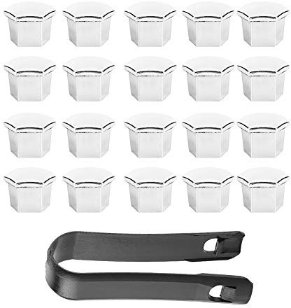 Kit de cache-écrou de roue 20 pièces, cache-écrou de roue cache-vis de pneu avec outil de démontage pour Peugeot 307 308 408 206 207
