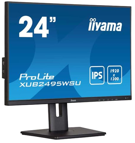 iiyama XUB2495WSU-B5 24 Inch IPS LCD (sRGB: 99 Percent, NTSC: 72 Percent) with Slim Bezel, 5ms, 1920x1200,1x HDMI,1 x DisplayPort, 1 x VGA, 4 x USB, 2 x 2W Speakers, HA Stand