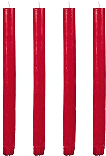 matches21 Edle Stabkerze Tafelkerze für Leuchter Kerze Stab durchgefärbt Wohndekoration 4er Set Ø 2,3x27 cm in rot