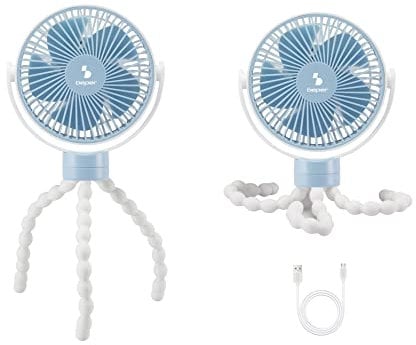 Beper P206VEN430 Ventilatore Usb con Gambe in Silicone Snodabili - Ventilatore da Passeggino, Ombrellone, Auto