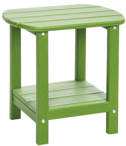 LOENIY Adirondack-Tisch für den Außenbereich, 2-stöckig, HDPE, Terrassen-Beistelltisch, wetterbeständig, Beistelltisch, kleiner Outdoor-Tisch, Limettengrün