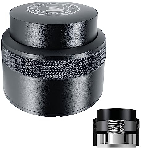 NEOUZA 58 mm Kaffeehand-Tamper Barista-Nivellierwerkzeug, federbelastet, Edelstahl, flacher Boden für Espressomaschinen, Siebträger