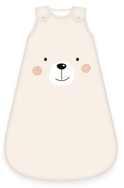 Herding babybest Schlafsack, Little Bear Motiv, 90 cm, Seitlich umlaufender Reißverschluss und Druckknöpfe, Beige