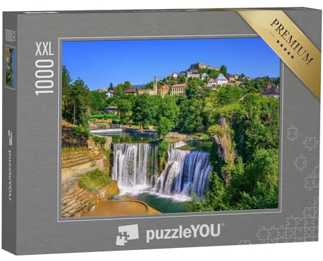 Puzzle 1000 Teile XXL „Pliva-Wasserfall in der Stadt Jajce, Bosnien und Herzegowina“ – aus der Puzzle-Kollektion Weitere Europa-Motive