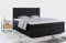 MKS MEBLE Boxspringbett 200x200 mit Bettkasten, Bett 200x200 mit Matratze und Topper - Susan - Schwarz Kunstleder - H3