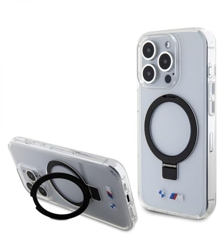 BMW BMHMP15LURST Hülle für iPhone 15 Pro 6.1 transparent hardcase Ring Stand M Collection