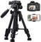 LINKCOOL Mini treppiede leggero, treppiede da tavolo Treppiede portatile in alluminio da 24 pollici 62 cm con testa panoramica girevole a 3 vie per fotocamera DSLR, smartphone, carichi video DV fino a