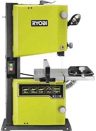 Ryobi - Scie à ruban 250 W - largeur de passe 228 mm - capacité de coupe de 228 mm - lame de 1 511 x 6,5 mm - lampe de travail intégrée - Livrée avec 1 lame 1 511 x 6,5 mm - RBS250G