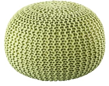 Amago home Pouf Outdoor ø 55 o. 45cm Bodenkissen Sitzpouf Hocker wetterfest pflegeleicht & nachhaltig Größe ø 45 cm, Farbe apfelgrün - Lettuce Green