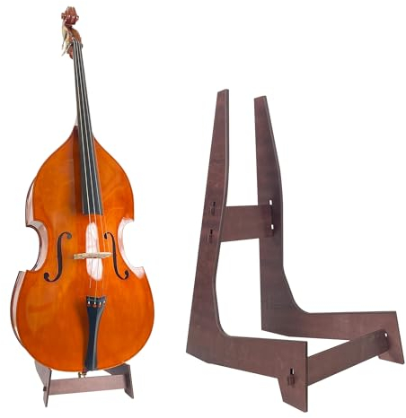 Doppel-Bassständer, stabiler und tragbarer aufrechter Bass, Cello-Ständer aus Holz mit Gummischutz, abnehmbar für Bass-Cello