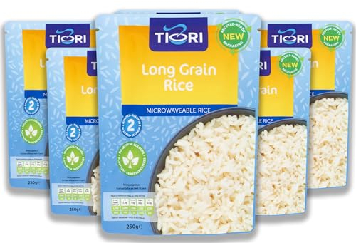 Tiori Long Grain Rice, Microwave Rice, Bulk Multipack of 6 x 250g