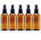 Pack of 5 x 100ml Amber Glass Bottles with Choice of Closures - Pipette, Spray, Pump, Dropper Cap, or Aluminium Lid - Ideal for Essential Oils, Perfumes, and More (Treatment Pump (Black))