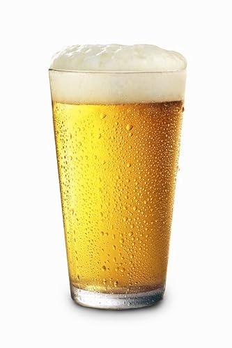 Necessia Heat-Tempered Durable Rim Pint Beer Glasses - 16oz, Set of 6 - Premium Quality, Stylish and Long-Lasting Beverage Glassware, Perfect for Home Bars, Restaurants, and Parties, Made in USA