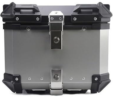 POIBNZ Motorrad Topcase für Kawasaki Versys650 Versys 650 Vulcan 650 S, Multifunktionale Wasserdicht Tragbares Motorradkoffer, Motorrad Reise Aufbewahrungsbox Sicher und Langlebig,36L-Silver