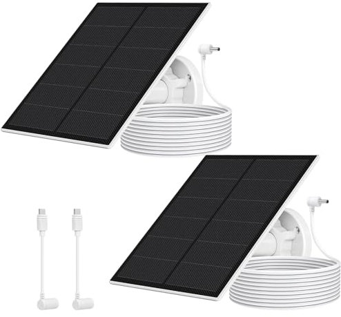 Solarmodul für Ring Kamera,5W Kamera Solarpanel kompatibel mit Ring Spotlight Cam Akku & Stick Up Cam Akku, Stick Up Cam 2. und 3. Gen. mit Fassstecker(2 Pack)
