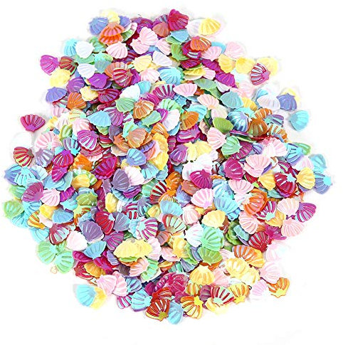 60 g/Beutel Nail Art Pailletten, Neon Nagelaufkleber Party Konfetti Nagel Pailletten für Nail Art Blumen Glitzer Konfetti Nagel Dekor Hochzeit Party Konfetti (kleine Jakobsmuscheln)