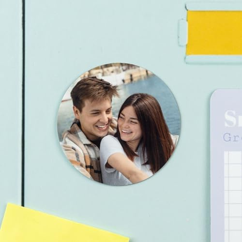 Wanapix | Flexibler, personalisierter runder Magnet 10ø cm | Flexible personalisierte Fotomagnete | Magnete für Kühlschränke und Gefrierschränke | Gestalte mit Bild, Logo oder Texten