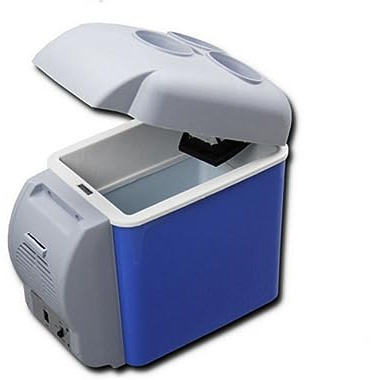 SOLUSTRE 12v 7, 5l Auto Kühlschrank Kühler Warmhaltebox Blau | Kunststoff und Metall, Geringer Stromverbrauch, Gurt Design, für Minivan und Suv