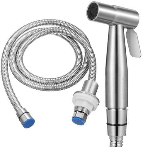 Edelstahl Sprühkopf für Küchenarmatur mit Schlauch, 1/2 Zoll | Universaladapter G1/2, Handtrigger Bedienung, Glatte Oberfläche, Einfacher Einbau, für Küche bis 60 Grad