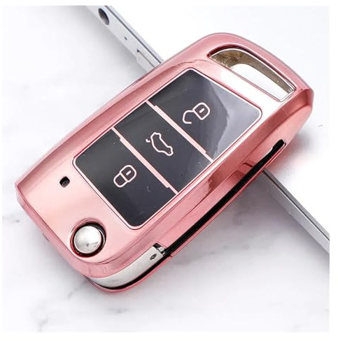 Coque clé télécommande pour VW MK7 Golf 7 Tiguan MK2 Seat Ibiza Leon FR 2 Ateca Altea Skoda Octavia A7 Étui pour Clé De Voiture Housse pour Porte-clés(XL1000V Gray LG)