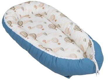 ULLENBOOM Babynest - Ideal für Neugeborene - OEKO-TEX zertifiziert | Waschbar, Außenmaterial: 100% Baumwolle, Made in EU, Mitwachsend und wendbar, Schadstoffgeprüft