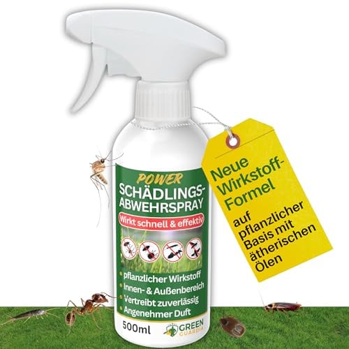 GREEN GUARDIA Schädlings Abwehrspray – Sprühfertiges Konzentrat mit pflanzlichen Ölen | 500 ml für Innen & Außen | hilft bei alle Arten von Schädlingen