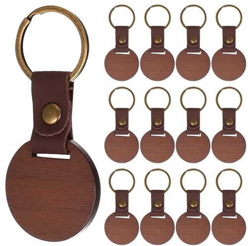13 Stk. Schlüsselanhänger Holz‑Rohlinge, rund, Nussbaum, zum Gravieren | Runde Nussbaum‑Holzrohlinge – glatt geschliffen; für Bemalen/Lasergravur, DIY‑Deko & personalisierte Geschenke.