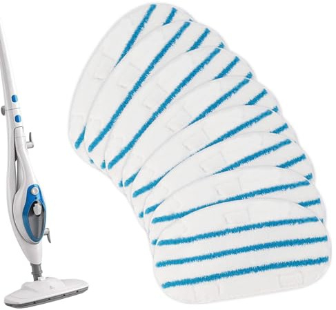Steam Mop Pads for PurSteam 10-in-1 Steam Mop - 8 Pack Microfibre Mop Pad, 31x16.5cm Reusable Mop Pads Replacement Competitable with Black and Decker Steam Cleaner for Wet Dry Hardwood Floor Cleaning