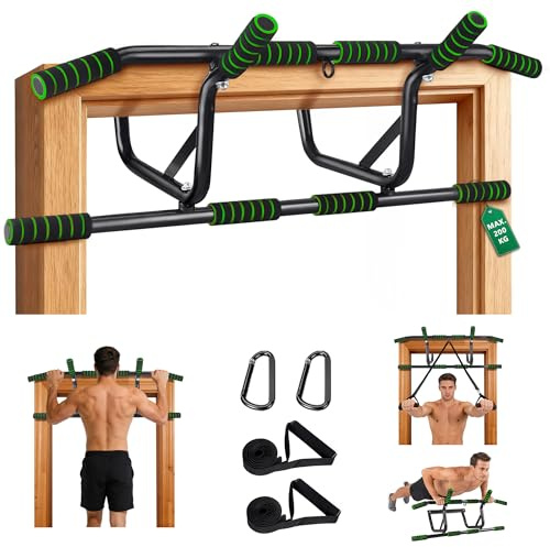 Worldgeil Klimmzugstange Türrahmen Pull Up Bar - Klimmzugstange zum Einhängen ohne Schrauben - PullUp Bar mit Gepolsterten Rutschfesten Griffen - Trainingsgerät Türreck für Türrahmen 80-90 cm