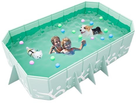 Portable Folding Pool - Non-Inflatable Swimming System, Wear-Resistant, Thickened Fabric Material, Hard Frame, Comfortable Bottom Design, Outdoor Foldable for Garden, Backyard, Patio, Water