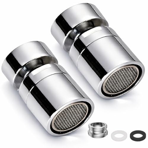 Kit 2 Aeratori Rubinetto 360° in Acciaio Inox – Antischizzo, Risparmio Acqua fino al 70%, Filtro Multistrato, Attacco M22/M24 per Cucina e Bagno (2)