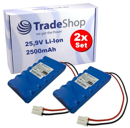 Trade-Shop Lot de 2 batteries Li-Ion 25,9 V / 2500 mAh compatibles avec Ambrogio L20 Twenty Elite, compatibles avec tondeuse à gazon Wiper i70 i100S i130s
