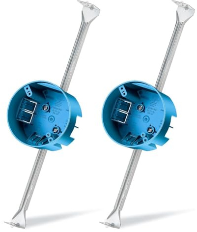 Tuidzljd 2 Pcs Ceiling Fan Brace Electrical Box 14.25 to 22.5 Inch Adjustable Electrical Box and Support Bar Fan Bracket