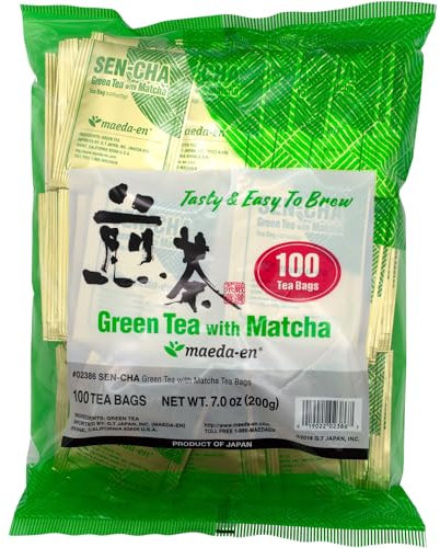 Authentic Maeda-en Japanese Sencha Green Tea - 100 Foil-Wrapped Tea Bags