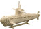 Pebaro 866/3 Holzbausatz U-Boot, 3D Puzzle Unterwasserboot, Modellbausatz, Basteln mit Holz, Holzpuzzle, Bastelset, vorgestanzte Holzplatte, ausbrechen, zusammenstecken, fertig, Geschenkidee