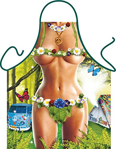 Tini - Shirts Sexy Grillschürze ! Top Scherzartikel zum Geburtstag, für Partys, Karneval,…: Hippie Girl + Gratis Urkunde !!
