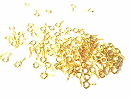 Miniblings 100x Schraubösen 7mm vergoldet Mini Lochschrauben DIY | Für eigene Kreationen gedacht, mit Schmuckherstellung und Augenschrauben
