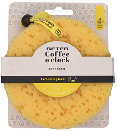 Beter- Esponja de baño elaborada con espuma extrasuave. Modelo Coffe O'Clock