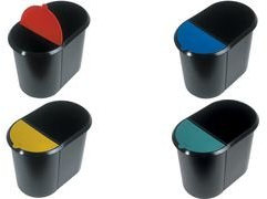 helit H7360334 Sicherheits-Papierkorb, Kunststoff, 24 L Lichtgrau