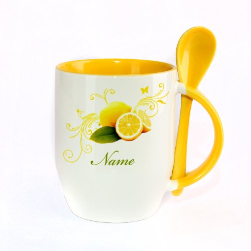 Herz & Heim® Löffeltasse - Zitrone - mit Wunschnamen