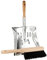 Lantelme 1 Kehrblech Metall und 2 Holz Handfeger im Set | Verzinkte Schaufel Breite 22cm und Handbesen mit Kunstfasern | Robuste Kehrgarnitur für Haus Werkstatt Garten und Haushalt | Kehrschaufel