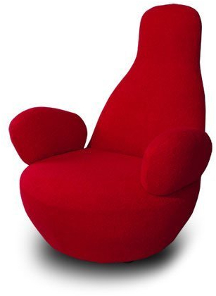NEUERRAUM Schicker Cashmere Sessel Fernsehsessel Lounge Sessel. Abbildung in Rot.