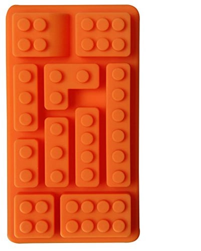 Silikonform Lego Stein Pralinenform Eiswürfel Muffin Spielfigur blau rot