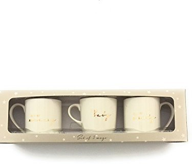 Widdop Bingham Fine China Mugs Set of 3 - Berry - New Mummy New Daddy & For Baby