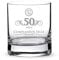 AMAVEL Vaso de Whisky para Hombres de Vidrio Grabado 50 Años Capacidad 320 ml