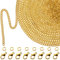 33 Fuß Gold Überzogen Gliederkette Halskette mit 30 Biegeringen und 20 Karabinerverschlüsse für Männer Damen Schmuck Kette DIY Handwerk (1,5 mm)