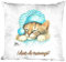 Kissen Dekokissen mit Print Katze Cat schlafend I Don´t do Mornings KA057 Farbe weiß