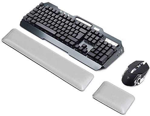 Almohadilla de Apoyo para Teclado de Piel sintética de la Marca ASEOK con Almohadilla ergonómica para la muñeca con Espuma de Gel de Memoria para Ordenador/portátil/portátil